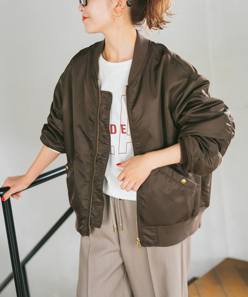 Spick & Span(スピックアンドスパン)の「《追加》ナイロンダブルジップブルゾン(その他アウター・レディース・ブラウン/カーキ・FREE)」の1枚目の写真