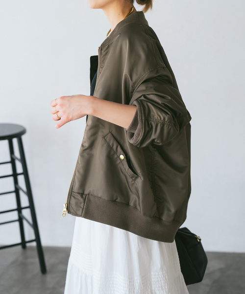 Spick & Span(スピックアンドスパン)の「《追加》ナイロンダブルジップブルゾン(その他アウター・レディース・ブラウン/カーキ・FREE)」の6枚目の写真