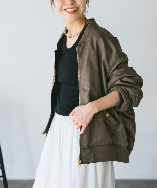 Spick & Span(スピックアンドスパン)の「《追加》ナイロンダブルジップブルゾン(その他アウター・レディース・ブラウン/カーキ・FREE)」の7枚目の写真