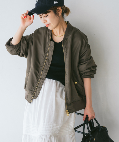 Spick & Span(スピックアンドスパン)の「《追加》ナイロンダブルジップブルゾン(その他アウター・レディース・ブラウン/カーキ・FREE)」の8枚目の写真