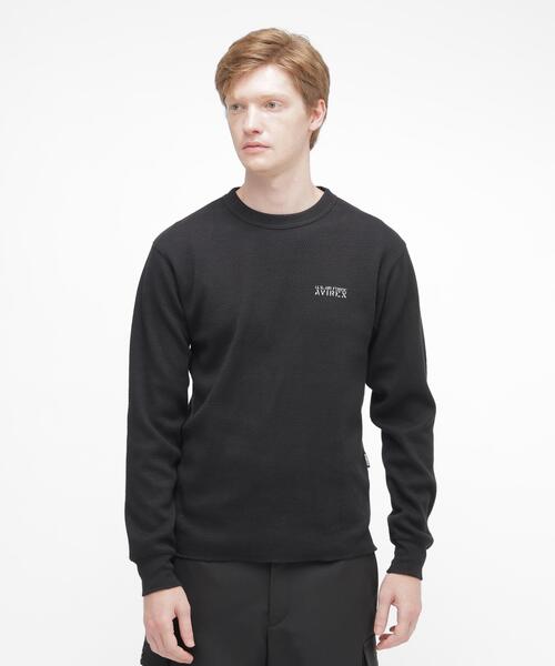 AVIREX(アヴィレックス)の「HONEYCOMB WAFFLE L/S CREW T-SHIRT /ハニカム ワッフル 長袖 Tシャツ / AVIREX / アヴィレックス(Tシャツ/カットソー・メンズ・ホワイト/ブラック/キナリ・S/XL/M/L)」の3枚目の写真