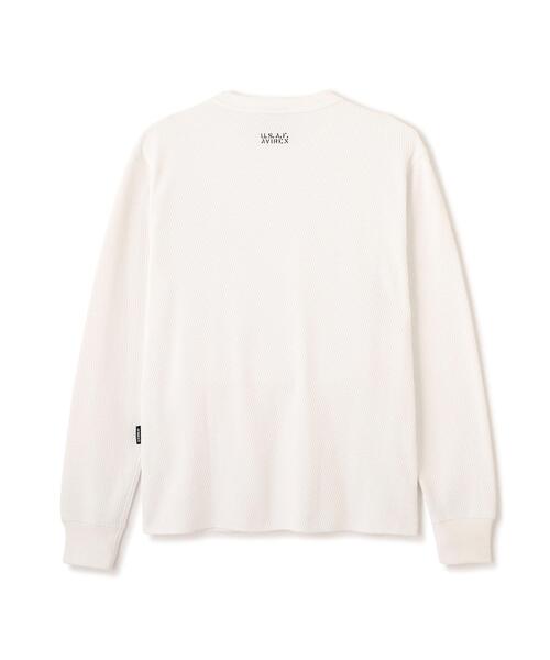AVIREX(アヴィレックス)の「HONEYCOMB WAFFLE L/S CREW T-SHIRT /ハニカム ワッフル 長袖 Tシャツ / AVIREX / アヴィレックス(Tシャツ/カットソー・メンズ・ホワイト/ブラック/キナリ・S/XL/M/L)」の7枚目の写真