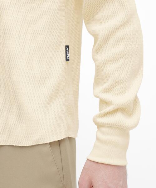 AVIREX(アヴィレックス)の「HONEYCOMB WAFFLE L/S CREW T-SHIRT /ハニカム ワッフル 長袖 Tシャツ / AVIREX / アヴィレックス(Tシャツ/カットソー・メンズ・ホワイト/ブラック/キナリ・S/XL/M/L)」の9枚目の写真