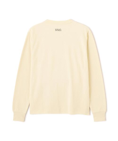 AVIREX(アヴィレックス)の「HONEYCOMB WAFFLE L/S CREW T-SHIRT /ハニカム ワッフル 長袖 Tシャツ / AVIREX / アヴィレックス(Tシャツ/カットソー・メンズ・ホワイト/ブラック/キナリ・S/XL/M/L)」の11枚目の写真