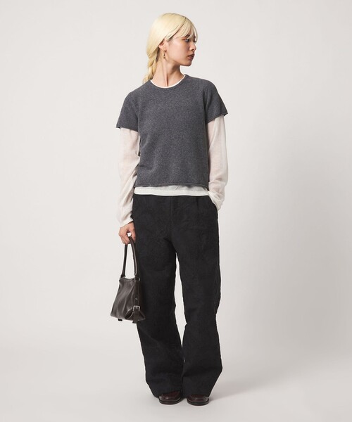 BEAUTY&YOUTH UNITED ARROWS（ビューティーアンドユースユナイテッドアローズ）の「ジャガード ペイズリー エンブロイダリー ドローストリングパンツ（その他パンツ・レディース・ブラック/ナチュラル・M/S）」の2枚目の写真