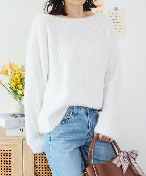Futier land(フューティアランド)の「オフショルニット(ニット/セーター・レディース・ブラック/ベージュ/グレー/オフホワイト・FREE)」の11枚目の写真