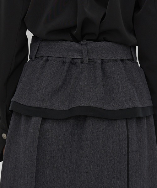 UNITED TOKYO(ユナイテッドトウキョウ)の「【新作】ダブルウエストタイトスカート|秋服/オフィスカジュアル/オケージョン/ウォッシャブル/ストレッチ/アシンメトリー(スカート・レディース・ダークグレー/ブラウン・2/1/3)」の12枚目の写真