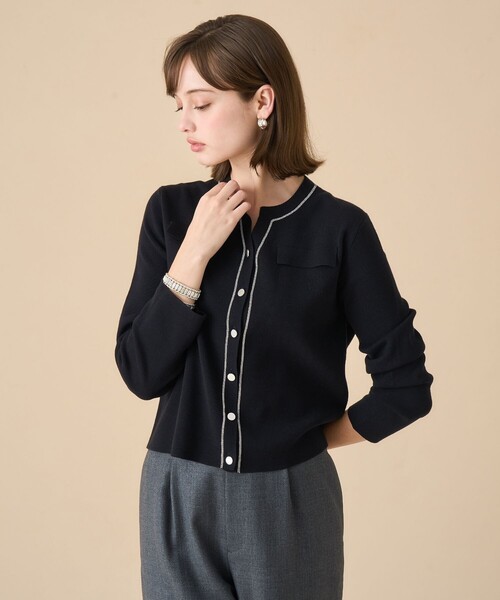 ANAYI(アナイ)の「ボールチェーン カーディガン(カーディガン/ボレロ・レディース・ピンク/ブラック/オフホワイト・36/38)」の4枚目の写真