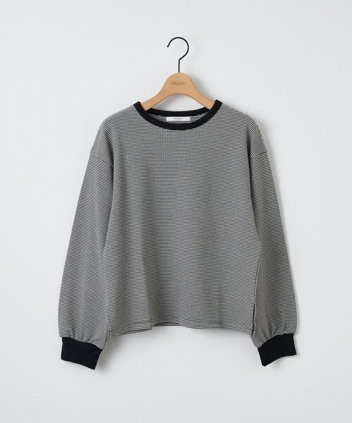 DISCOAT(ディスコート)の「【WEB限定】ポップコーンジャカード配色ロングTシャツ(Tシャツ/カットソー・レディース・ベージュ/ブラック/ブルー・FREE)」の2枚目の写真