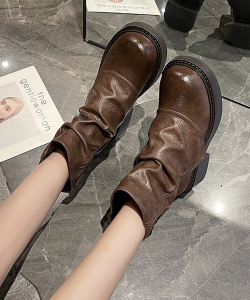Miniministore(ミニミニストア)の「厚底ショートブーツエンジニアブーツレトロ(ブーツ・レディース・ブラック/ブラウン・24.5cm/24.0cm/23.5cm/23.0cm/22.5cm)」の21枚目の写真