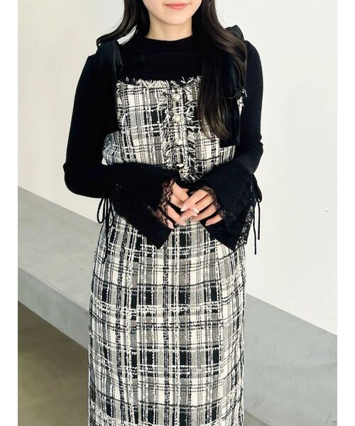 dazzlin（ダズリン）の「ショルダーリボンツイードワンピース（ワンピース・レディース・アイボリー/その他1・SMALL/MEDIUM）」の19枚目の写真