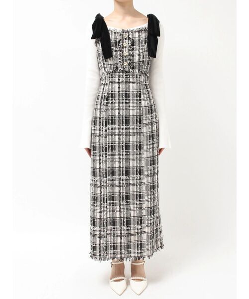 dazzlin（ダズリン）の「ショルダーリボンツイードワンピース（ワンピース・レディース・アイボリー/その他1・SMALL/MEDIUM）」の22枚目の写真