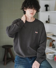PENNEYS ペニーズ 別注コラボ ワンポイントワッペンロゴ刺繍クルーネックハイゲージ長袖ニット