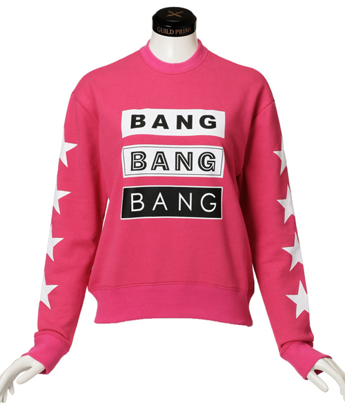 GUILD PRIME（ギルドプライム）の「【GUILD PRIME】WOMENS タイポグラフィーアームスタースウェット（スウェット・レディース・ホワイト/ピンク/ブラック・36/34）」の7枚目の写真