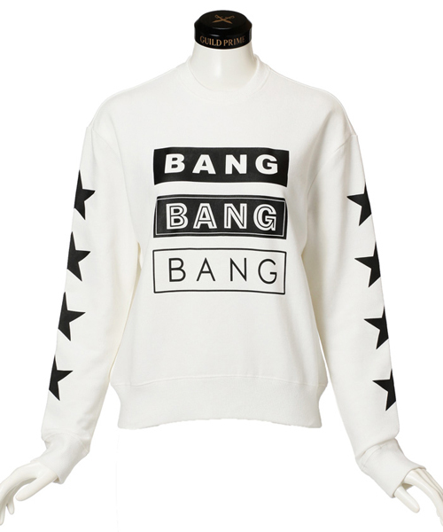 GUILD PRIME（ギルドプライム）の「【GUILD PRIME】WOMENS タイポグラフィーアームスタースウェット（スウェット・レディース・ホワイト/ピンク/ブラック・36/34）」の9枚目の写真