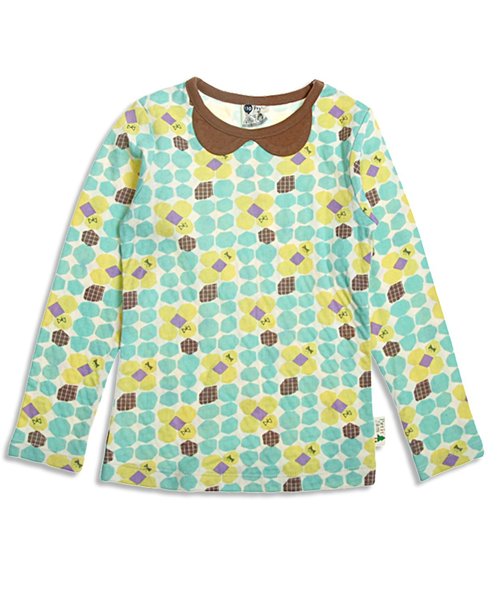 Petit jam(プチジャム)の「秋の3柄長袖Tシャツ(Tシャツ/カットソー・キッズ・ブルー/グレー/オレンジ/パープル/イエロー/ミント・95/110/130/100/120/80/90)」の3枚目の写真