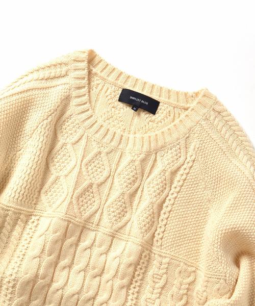 SHIPS JET BLUE(シップスジェットブルー)の「SHIPS JET BLUE: クレイジーパターン ケーブルニット16FW■(ニット/セーター・メンズ・オフホワイト/グレー/ブラック/ブラウン・LARGE/MEDIUM/SMALL)」の5枚目の写真