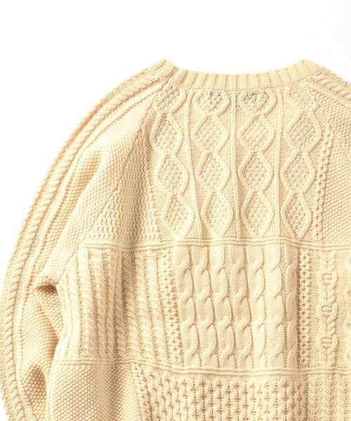SHIPS JET BLUE(シップスジェットブルー)の「SHIPS JET BLUE: クレイジーパターン ケーブルニット16FW■(ニット/セーター・メンズ・オフホワイト/グレー/ブラック/ブラウン・LARGE/MEDIUM/SMALL)」の11枚目の写真