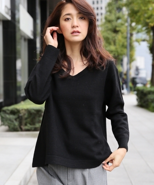 A part by（アパートバイ）の「12GWアッシュクVPOLS　738749 （ニット/セーター・レディース・グレー/ブラック/ホワイト/キャメル/ピンク・FREE）」の3枚目の写真