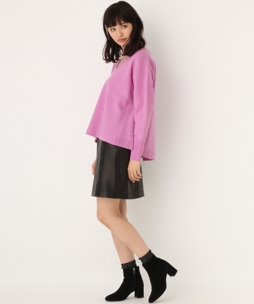 A part by（アパートバイ）の「12GWアッシュクVPOLS　738749 （ニット/セーター・レディース・グレー/ブラック/ホワイト/キャメル/ピンク・FREE）」の9枚目の写真