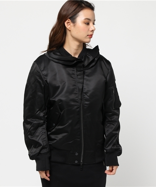 DIESEL(ディーゼル)の「00SVJE0TANV(ブルゾン・レディース・カーキオリーブ/ブラック/バーガンディー・SMALL/XX-SMALL/X-SMALL/MEDIUM/LARGE)」の4枚目の写真