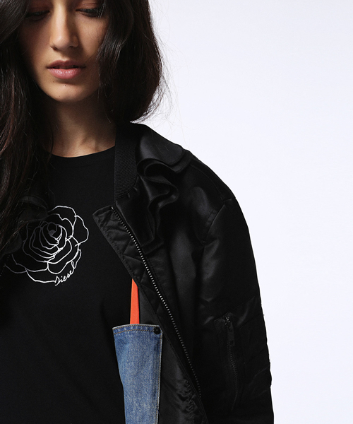 DIESEL(ディーゼル)の「00SVJE0TANV(ブルゾン・レディース・カーキオリーブ/ブラック/バーガンディー・SMALL/XX-SMALL/X-SMALL/MEDIUM/LARGE)」の19枚目の写真