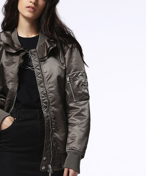 DIESEL(ディーゼル)の「00SVJE0TANV(ブルゾン・レディース・カーキオリーブ/ブラック/バーガンディー・SMALL/XX-SMALL/X-SMALL/MEDIUM/LARGE)」の10枚目の写真