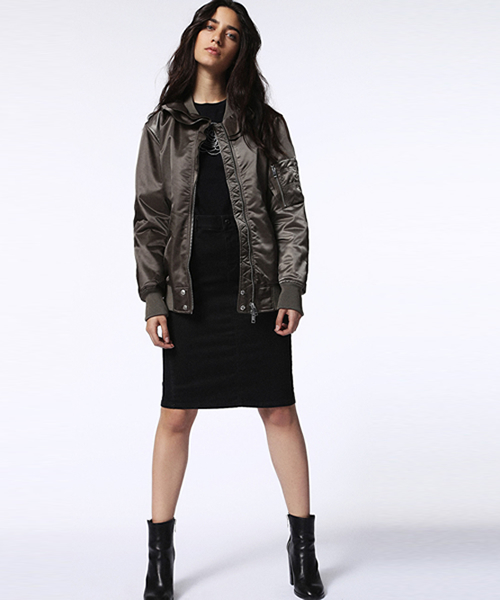 DIESEL(ディーゼル)の「00SVJE0TANV(ブルゾン・レディース・カーキオリーブ/ブラック/バーガンディー・SMALL/XX-SMALL/X-SMALL/MEDIUM/LARGE)」の11枚目の写真