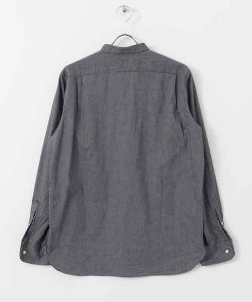 WORK NOT WORK URBAN RESEARCH（ワークノットワークアーバンリサーチ）の「WORK NOT WORK INDIGO STRIPE GRANDAD SH（シャツ/ブラウス・メンズ・インディゴブルー/ブラック・LARGE/SMALL/MEDIUM）」の10枚目の写真