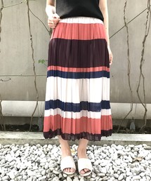 マルチボーダープリーツスカート