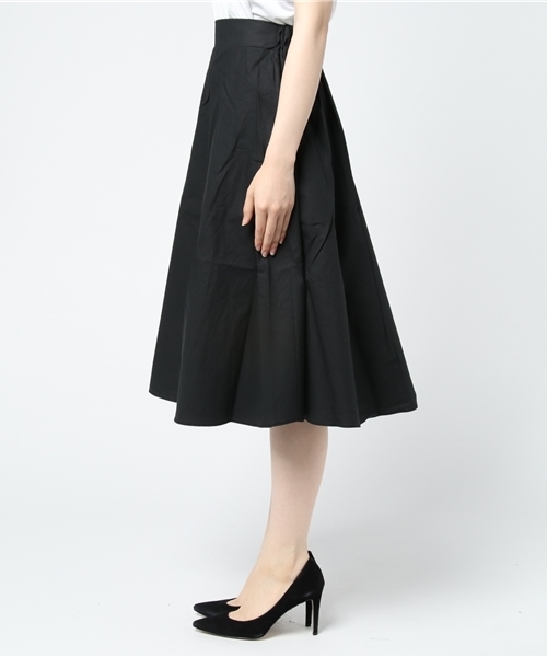 Re:EDIT（リエディ）の「[大人の夏フレア。]コットン100％バックゴムフレアスカートボトムス/スカート/ロング・マキシ丈（76cm～）[リエディ]（スカート・レディース・グリーン/マスタード/ブルー/ブラック・LARGE/MEDIUM）」の6枚目の写真