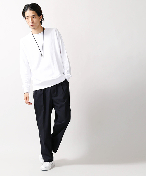 WEGO(ウィゴー)の「WEGO/サイドリブ裏毛プルオーバー(スウェット・メンズ・ホワイト/ブラック/ネイビー/オートミール/杢グレー/ワイン・SMALL/MEDIUM/LARGE)」の14枚目の写真