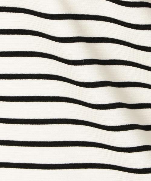 green label relaxing（グリーンレーベルリラクシング）の「KF リップルボーダー Vネック カットソー ◆（Tシャツ/カットソー・レディース・ブラック/パープル/ケリー・FREE）」の6枚目の写真
