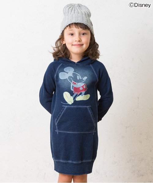 BREEZE（ブリーズ）の「Disney（ディズニー）パーカーワンピ（ワンピース・キッズ・キナリ/グレー/ネイビー・95/120/110/100/140/130/80/90）」の3枚目の写真