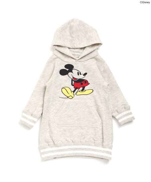 BREEZE（ブリーズ）の「Disney（ディズニー）パーカーワンピ（ワンピース・キッズ・キナリ/グレー/ネイビー・95/120/110/100/140/130/80/90）」の2枚目の写真