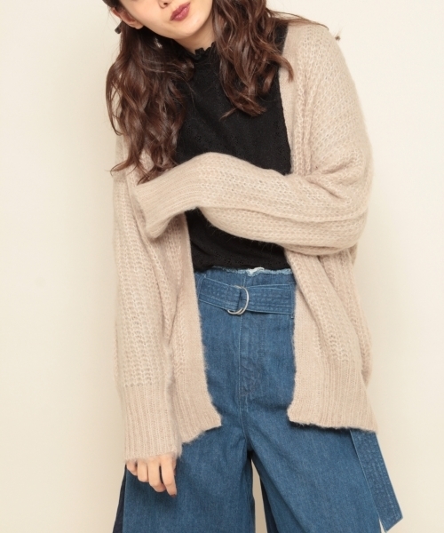 PAGEBOY(ページボーイ)の「モヘア混ロングカーディガン(カーディガン/ボレロ・レディース・ネイビー/ピンク/グレイッシュベージュ・FREE)」の13枚目の写真