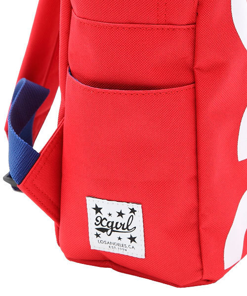 X-girl（エックスガール）の「LOGO BASIC BACKPACK（バックパック/リュック・レディース・ブラック/レッド/グリーン/ネイビー・ONE SIZE）」の6枚目の写真