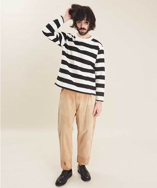 UNITED TOKYO（ユナイテッドトウキョウ）の「ハイカウントラッセルボーダーロングスリーブTEE（Tシャツ/カットソー・メンズ・ブラック/オレンジ・3/1/2）」の10枚目の写真