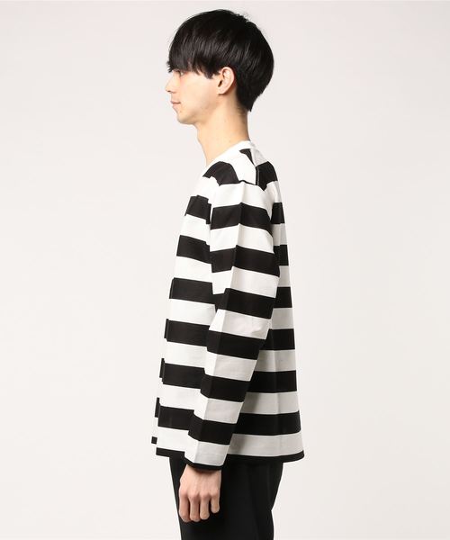 UNITED TOKYO（ユナイテッドトウキョウ）の「ハイカウントラッセルボーダーロングスリーブTEE（Tシャツ/カットソー・メンズ・ブラック/オレンジ・3/1/2）」の3枚目の写真