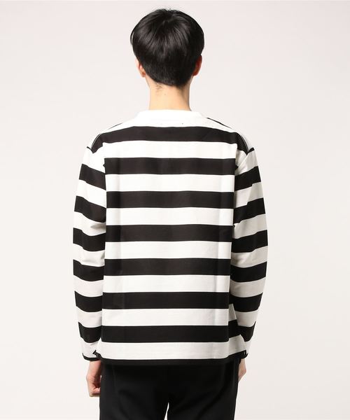 UNITED TOKYO（ユナイテッドトウキョウ）の「ハイカウントラッセルボーダーロングスリーブTEE（Tシャツ/カットソー・メンズ・ブラック/オレンジ・3/1/2）」の4枚目の写真