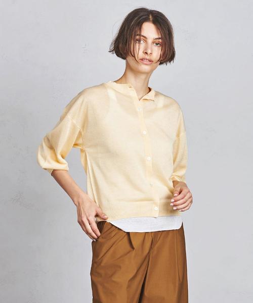 UNITED ARROWS（ユナイテッドアローズ）の「SFL スパーク カーディガン†（カーディガン/ボレロ・レディース・ライトグレー/ダークグレー/イエロー・FREE）」の3枚目の写真