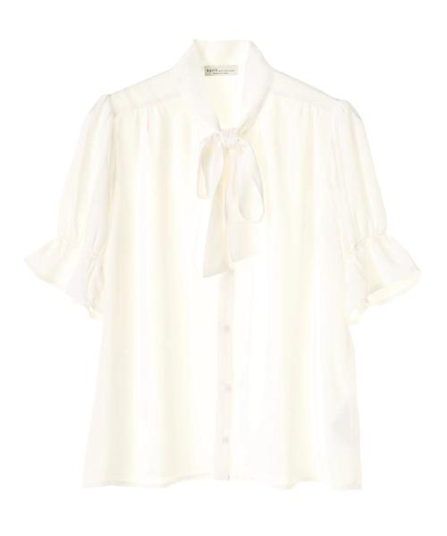 earth music&ecology（アースミュージックアンドエコロジー）の「・ボウタイブラウス（シャツ/ブラウス・レディース・ブラック/ネイビー/アイボリー/イエロー・FREE）」の7枚目の写真