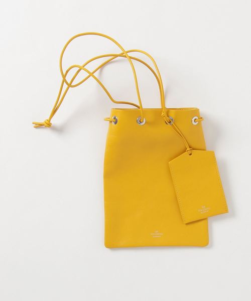 STANDARD SUPPLY(スタンダードサプライ)の「STANDARD SUPPLY:ドローストリングポーチ(ハンドバッグ・レディース・ブラック/イエロー・ONE SIZE)」の1枚目の写真