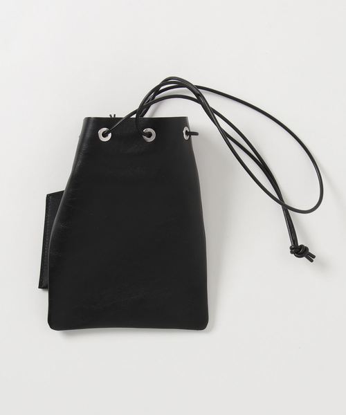 STANDARD SUPPLY(スタンダードサプライ)の「STANDARD SUPPLY:ドローストリングポーチ(ハンドバッグ・レディース・ブラック/イエロー・ONE SIZE)」の3枚目の写真