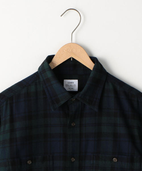 coen(コーエン)の「ブルックリンチェックワークネルシャツ(シャツ/ブラウス・メンズ・ネイビー/レッド/ダークグレー・SMALL/MEDIUM/LARGE/X-LARGE)」の6枚目の写真