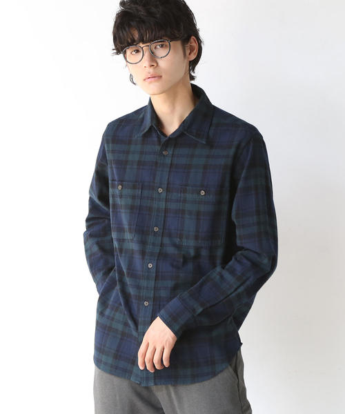 coen(コーエン)の「ブルックリンチェックワークネルシャツ(シャツ/ブラウス・メンズ・ネイビー/レッド/ダークグレー・SMALL/MEDIUM/LARGE/X-LARGE)」の13枚目の写真