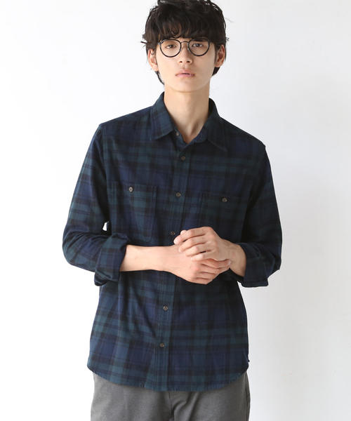 coen(コーエン)の「ブルックリンチェックワークネルシャツ(シャツ/ブラウス・メンズ・ネイビー/レッド/ダークグレー・SMALL/MEDIUM/LARGE/X-LARGE)」の14枚目の写真