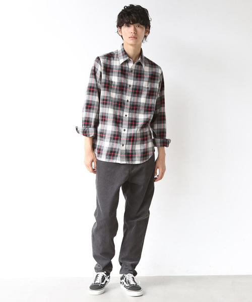 coen(コーエン)の「ブルックリンチェックワークネルシャツ(シャツ/ブラウス・メンズ・ネイビー/レッド/ダークグレー・SMALL/MEDIUM/LARGE/X-LARGE)」の17枚目の写真