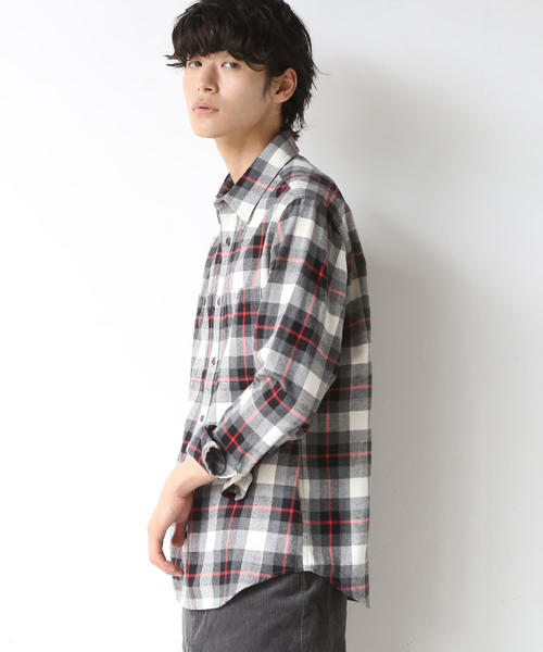 coen(コーエン)の「ブルックリンチェックワークネルシャツ(シャツ/ブラウス・メンズ・ネイビー/レッド/ダークグレー・SMALL/MEDIUM/LARGE/X-LARGE)」の18枚目の写真