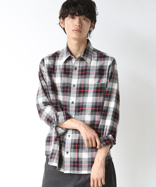 coen(コーエン)の「ブルックリンチェックワークネルシャツ(シャツ/ブラウス・メンズ・ネイビー/レッド/ダークグレー・SMALL/MEDIUM/LARGE/X-LARGE)」の19枚目の写真
